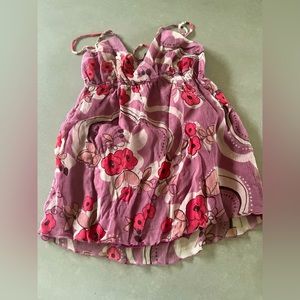 Purple Floral Empire Waist Flowy Top